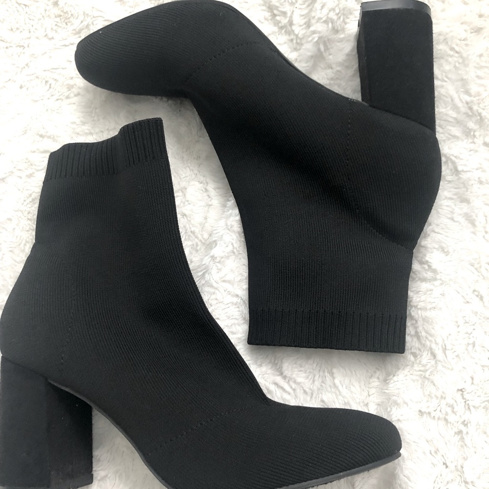 Black sock boot heels